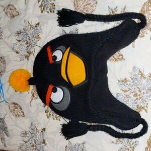 Angry Birds Beanie Rovio Winter Hat Cap Ear Flaps Braids Snowboard Unisex Adult